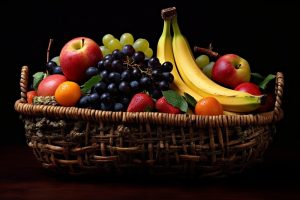 corbeille de fruits au bureau